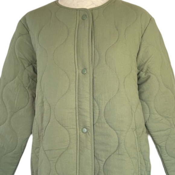 Lucky Brand Green Lightweight Quilted Snap Front Jacket NWT Size M - Picture 7 of 14